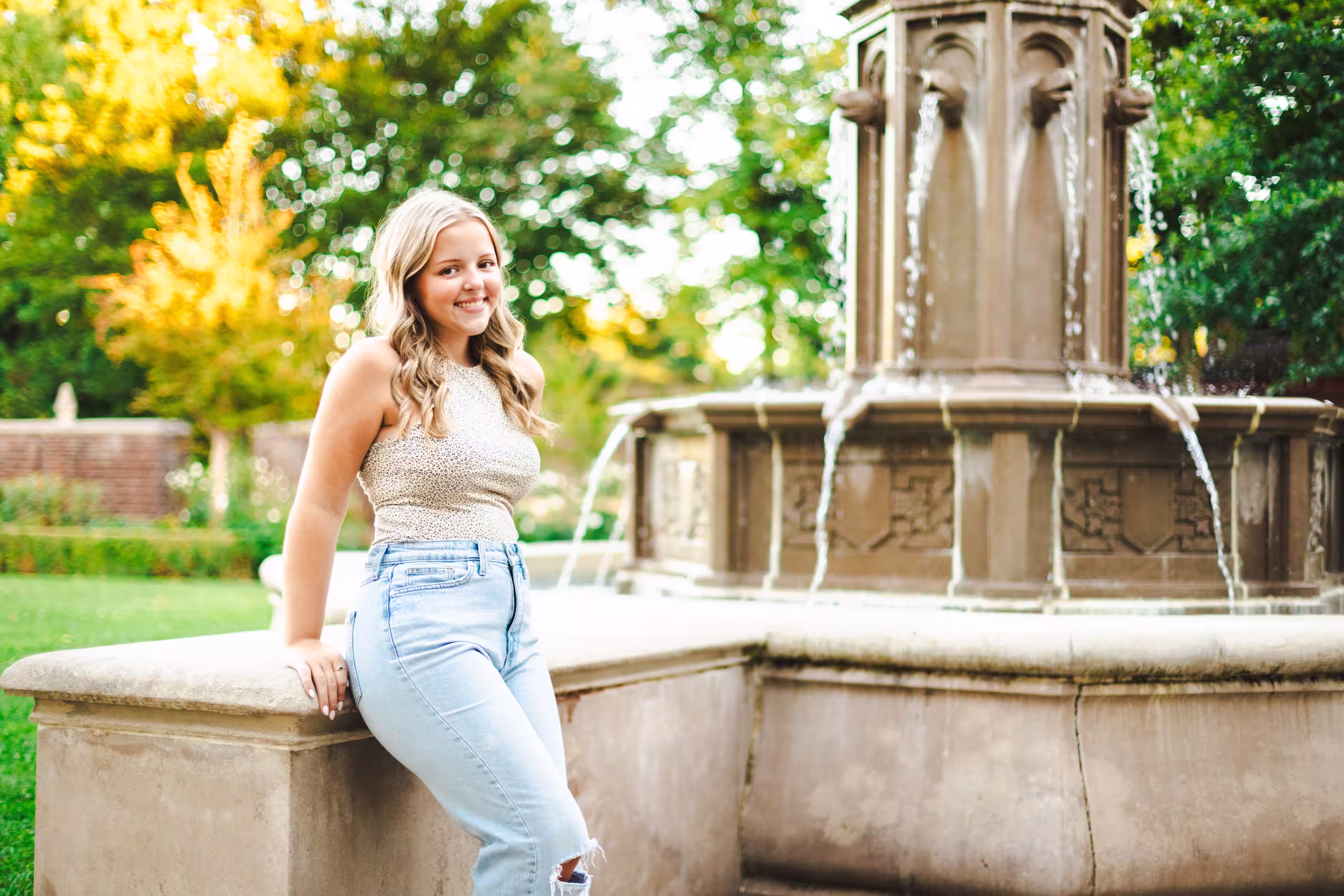 Mellon Park restored Amateis fountain senior photos Pittsburgh PA
